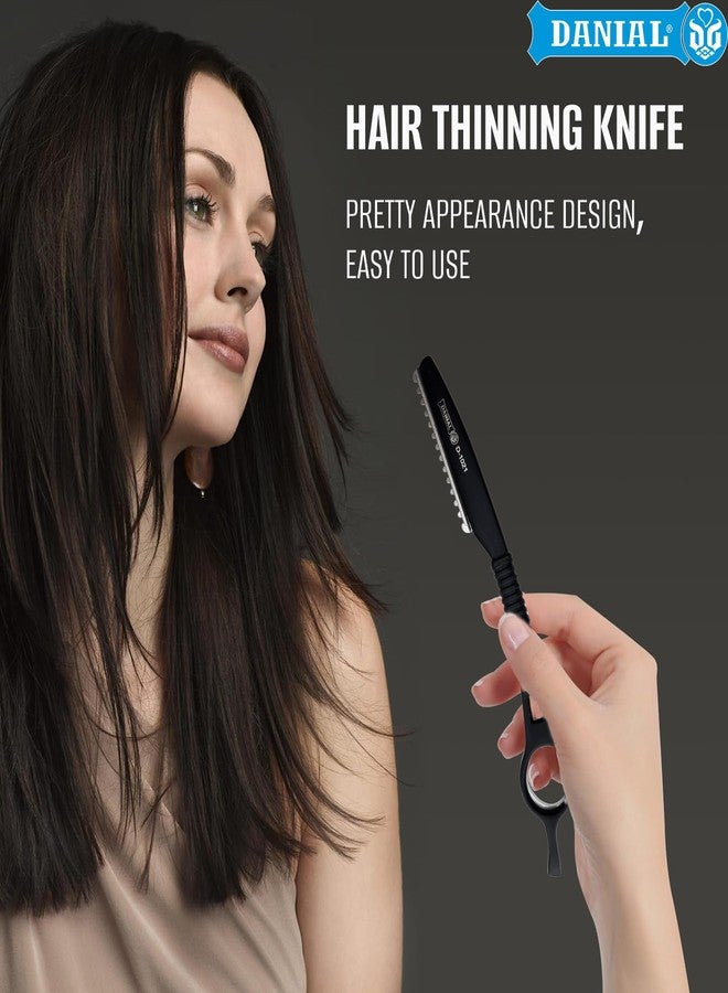 DANIAL Professional Hair Styling Thinning Texturizing Cutting Faether Razor Black - Image 4